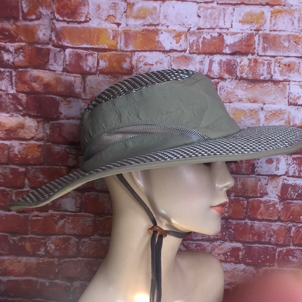 Khaki Wide Brimmed  Reflective Sunhat - Picture 7 of 9